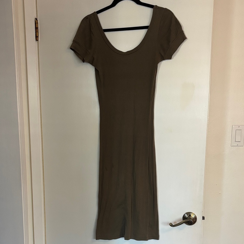 American Apparel Olive Midi Dress
